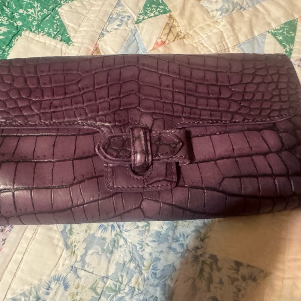 Dooney & Bourke Pink Croc-Embossed Clutch - Picture 6 of 6